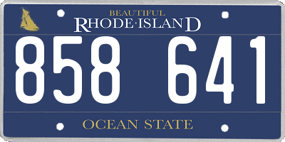 RI license plate 858641