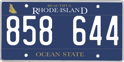 RI license plate 858644