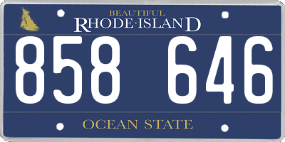 RI license plate 858646