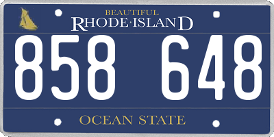 RI license plate 858648