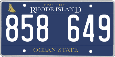 RI license plate 858649