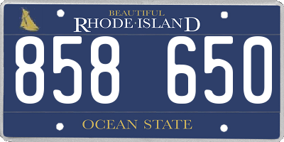 RI license plate 858650