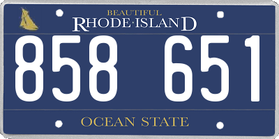 RI license plate 858651