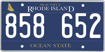 RI license plate 858652