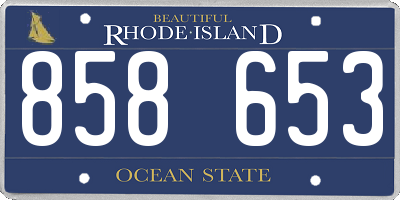 RI license plate 858653