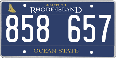 RI license plate 858657