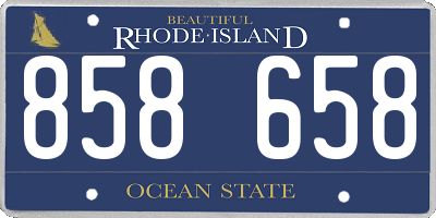 RI license plate 858658