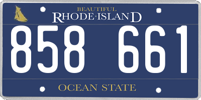 RI license plate 858661