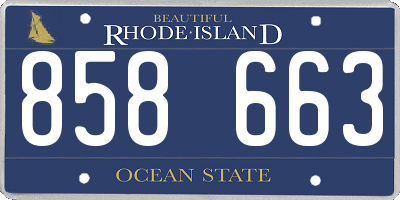 RI license plate 858663