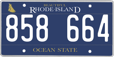 RI license plate 858664