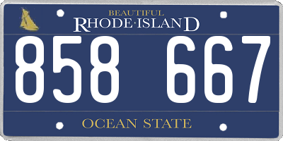 RI license plate 858667