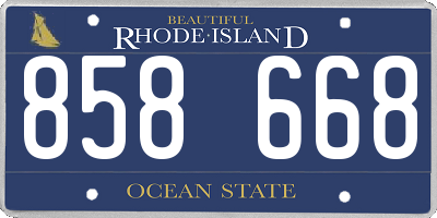 RI license plate 858668