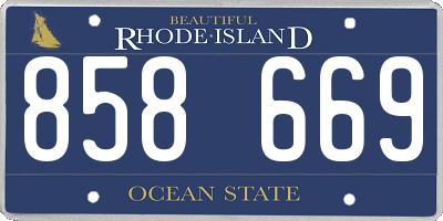 RI license plate 858669