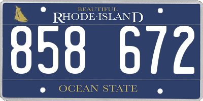 RI license plate 858672