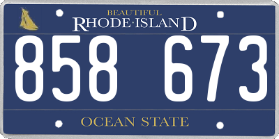 RI license plate 858673