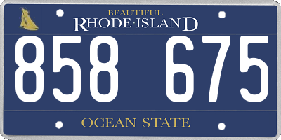RI license plate 858675
