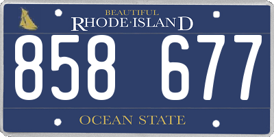 RI license plate 858677
