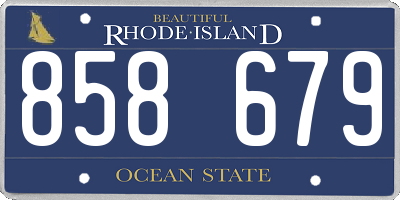 RI license plate 858679