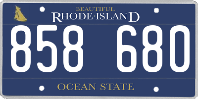 RI license plate 858680