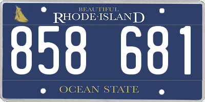RI license plate 858681