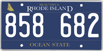 RI license plate 858682