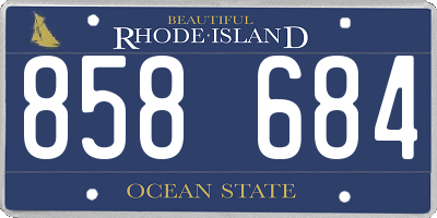RI license plate 858684