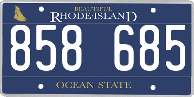 RI license plate 858685