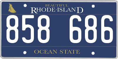 RI license plate 858686
