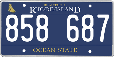 RI license plate 858687