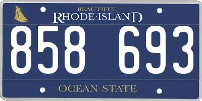 RI license plate 858693