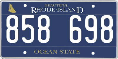 RI license plate 858698