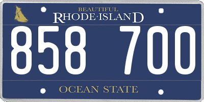 RI license plate 858700