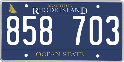 RI license plate 858703