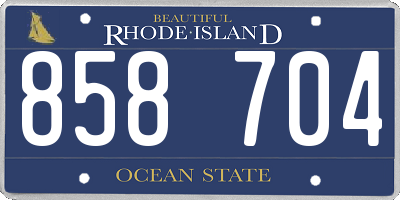 RI license plate 858704