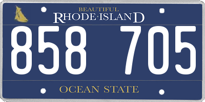 RI license plate 858705
