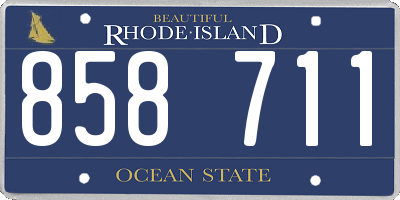 RI license plate 858711