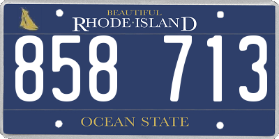 RI license plate 858713