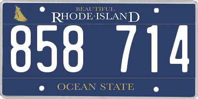 RI license plate 858714