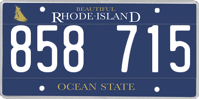 RI license plate 858715