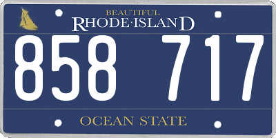 RI license plate 858717