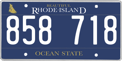RI license plate 858718