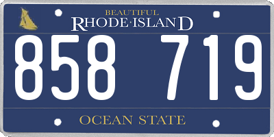 RI license plate 858719