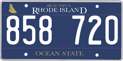 RI license plate 858720