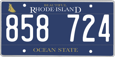 RI license plate 858724