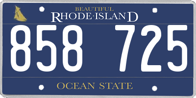 RI license plate 858725