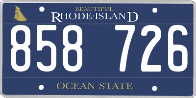 RI license plate 858726