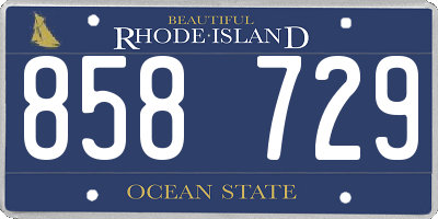 RI license plate 858729