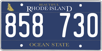 RI license plate 858730