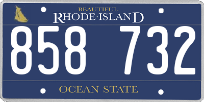 RI license plate 858732