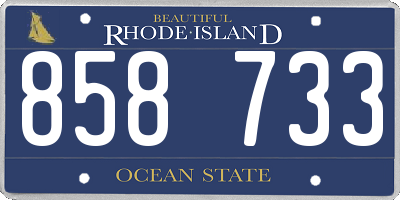 RI license plate 858733